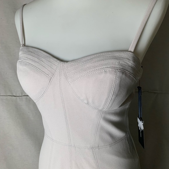 NWT VERA WANG Tea Length Dress in Silt Grey - Picture 3 of 7